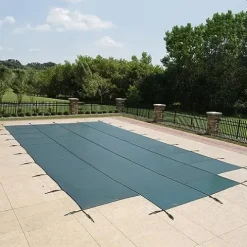 Blue Wave Rectangular In Ground Pool Safety Cover with Center Step Green