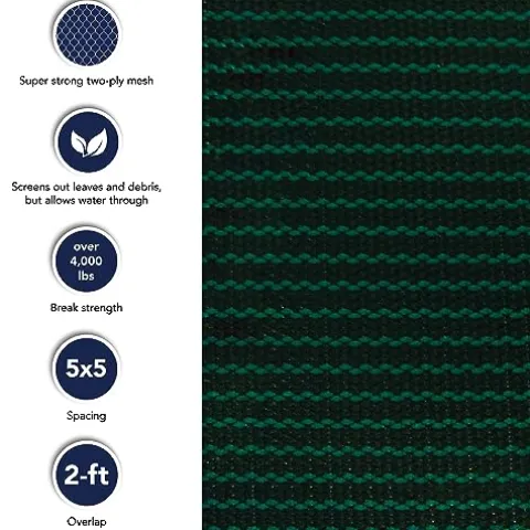 Blue Wave Rectangular In Ground Pool Safety Cover with Center Step Green