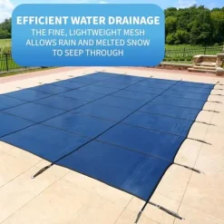 Blue Wave Rectangular In Ground Pool Safety Cover 20×40 Ft Blue