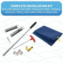 Blue Wave Rectangular In Ground Pool Safety Cover 20×40 Ft Blue