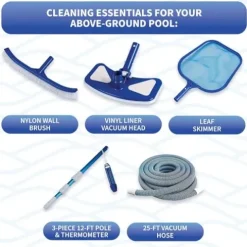 Blue Wave San Pedro 12×24-ft Oval 52-in Deep Above Ground Swimming Pool Package Gray