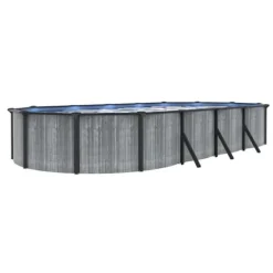 Blue Wave San Pedro 15×30-ft Oval 52-in Deep Steel Wall Pool Package Gray