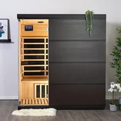 Blue Wave Sirona 3-Person Hemlock Infrared Sauna Espresso