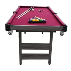 Blue Wave Sports Pendleton 6-ft Portable Pool Table – Driftwood Finish Burgundy