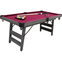 Blue Wave Sports Pendleton 6-ft Portable Pool Table – Driftwood Finish Burgundy
