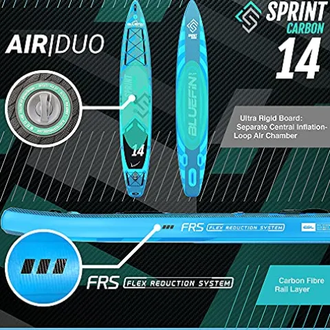 Bluefin SUP 14′ Sprint Carbon Stand Up Paddle Board Kit Blue