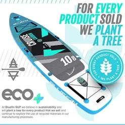 Bluefin SUP Inflatable Stand Up Paddle Board 6” Thick Kayak Conversion Kit All Accessories Carbon Blue