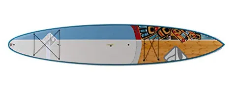 Boardworks Raven Touring All Water Stand Up Paddleboard EXP Veneer Epoxy Hardboard 12′ 6″ Bamboo/Grey/Teal