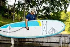 Boardworks Sōlr Recreational Stand Up Paddleboard 10′ 6″ Blue/Yellow/Grey