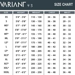 Body Glove Men’s Variant 4/3MM Long Sleeve Chest-Zip Full Wetsuit Grey/Black