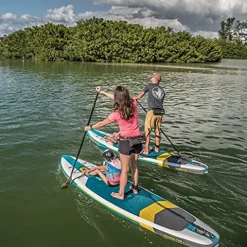 Body Glove Navigator+ Inflatable Paddle Board Package Aqua/Yellow