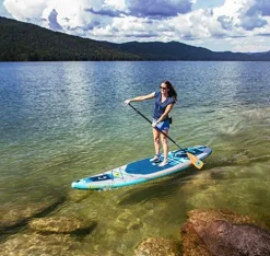 Body Glove Performer 11 Inflatable Stand Up Paddle Board Package Silver/Charcoal