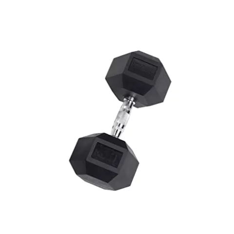 Body-Solid 5-50 lb. Rubber Dumbbell Set with Rack & Vinyl Mat Red