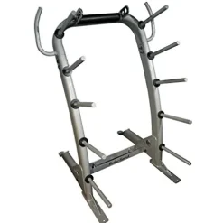 Body-Solid Cardio Barbell Training Set – Complete Cardio Exercise Barbells Set with Grey Rack and Blue/Green/Red Weight Plates