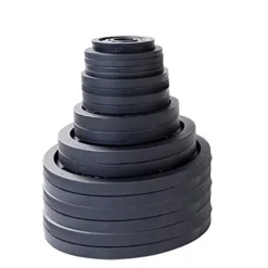 Body-Solid Cast Iron Olympic Weight Plate Set with Bar 355 lb Black