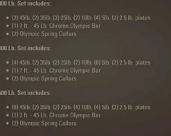 Body-Solid Cast Iron Weight Plate Set with Olympic Bar – Chrome, Gray