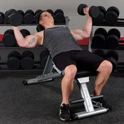 Body-Solid Commercial Round Head Rubber Dumbbell Set (SDPS900)