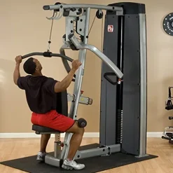 Body-Solid DPLS-F Pro Dual Vertical Press and LAT Machine Grey, Black