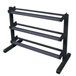 Body-Solid Dumbbell Rack with 5-50 lbs. Hex Set and Mat Grey