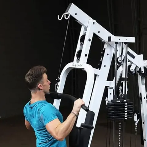 Body-Solid (EXM2500LPS) Multi-Station Home Gym Machine, Arm & Leg Strength Training Functional Exercise Workout Station White