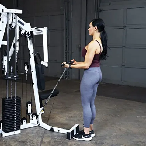 Body-Solid (EXM2500LPS) Multi-Station Home Gym Machine, Arm & Leg Strength Training Functional Exercise Workout Station White