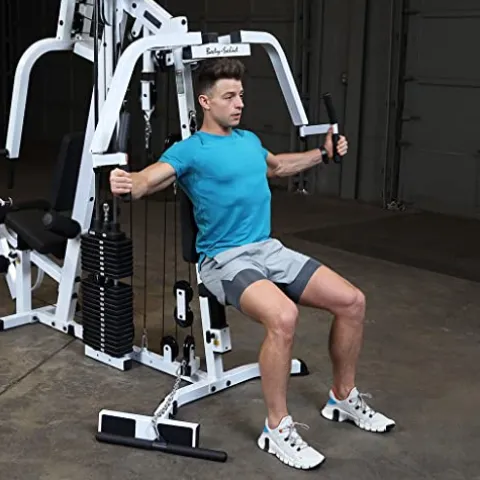 Body-Solid (EXM2500LPS) Multi-Station Home Gym Machine, Arm & Leg Strength Training Functional Exercise Workout Station White