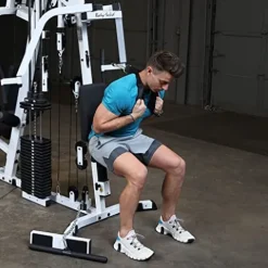 Body-Solid (EXM2500LPS) Multi-Station Home Gym Machine, Arm & Leg Strength Training Functional Exercise Workout Station White