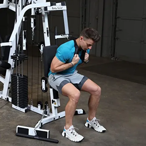 Body-Solid (EXM2500LPS) Multi-Station Home Gym Machine, Arm & Leg Strength Training Functional Exercise Workout Station White