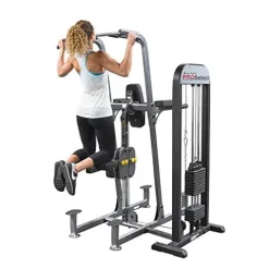 Body-Solid FCD-STK Selectorized Knee Lift Tower with Weight Assist Black Gray