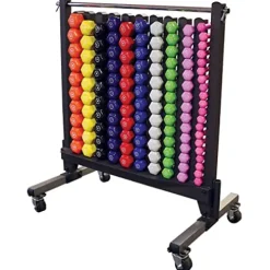 Body-Solid GDR500 Vinyl Dumbbell Rack Commercial Weight Stand Gray