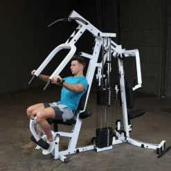 Body-Solid Multi-Station Home Gym 210lbs Red Stack Black Leg Press