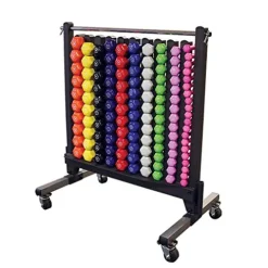 Body-Solid Neoprene Dumbbell Set with Rack 1-10lbs