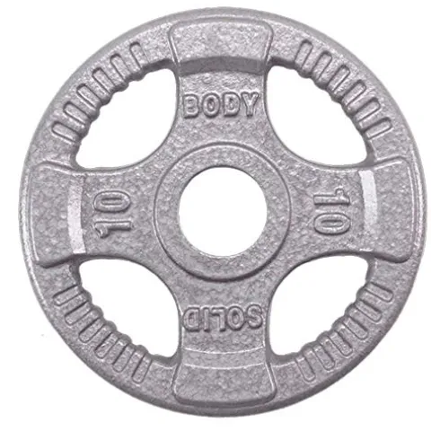 Body-Solid Olympic Quad Grip Weight Plate Set 455 lb Chrome/Gray