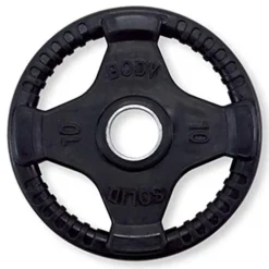 Body-Solid Olympic Weight Plates Set 355lbs Quad Grip Rubber Coated Black