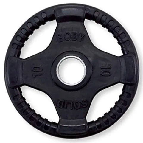 Body-Solid Olympic Weight Plates Set 355lbs Quad Grip Rubber Coated Black