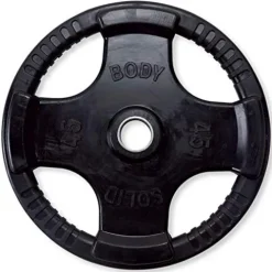 Body-Solid Olympic Weight Plates Set 355lbs Quad Grip Rubber Coated Black