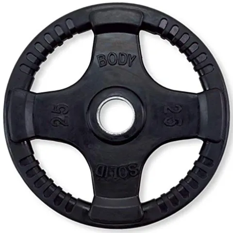 Body-Solid Olympic Weight Plates Set 355lbs Quad Grip Rubber Coated Black