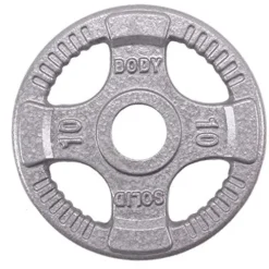 Body-Solid (OST355) Olympic Quad Grip Design Weight Plate Set – Chrome, Gray