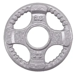 Body-Solid (OST355) Olympic Quad Grip Design Weight Plate Set – Chrome, Gray