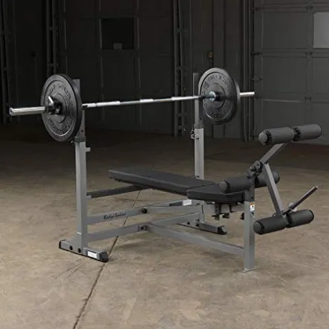 Body-Solid PowerCenter Olympic Bench – Versatile Weight Bench with Squat Rack, Bench Press Rack, and Leg Developer