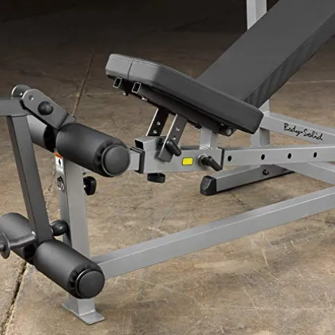 Body-Solid PowerCenter Olympic Bench – Versatile Weight Bench with Squat Rack, Bench Press Rack, and Leg Developer