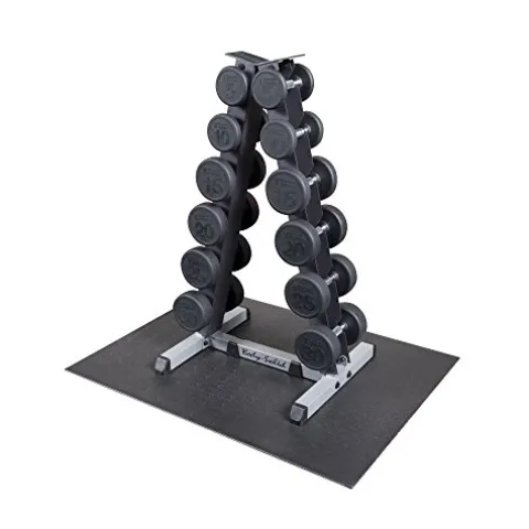 Body-Solid Premium Dumbbell Set with Vertical Rack & Mat 5-30 lb