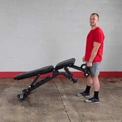 Body-Solid Pro Clubline Adjustable Bench for Abdominal and Core Training Black