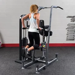 Body-Solid Pro Select Free Standing Weight Assisted Chin-Dip Machine 310 lbs Grey Black