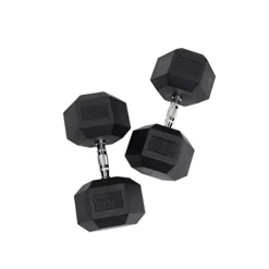 Body-Solid Rubber Coated Hexagon Dumbbells Black