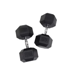 Body-Solid Rubber Coated Hexagon Dumbbells Black