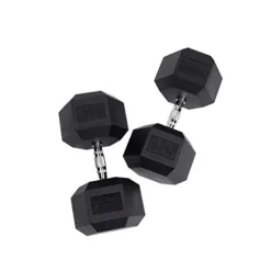 Body-Solid Rubber Coated Hexagon Dumbbells Black