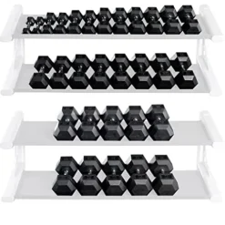 Body-Solid Rubber Coated Hexagon Dumbbells Black