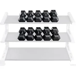 Body-Solid Rubber Coated Hexagon Dumbbells Black