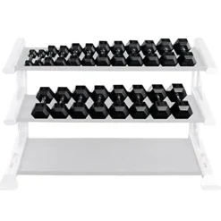 Body-Solid Rubber Coated Hexagon Dumbbells Black